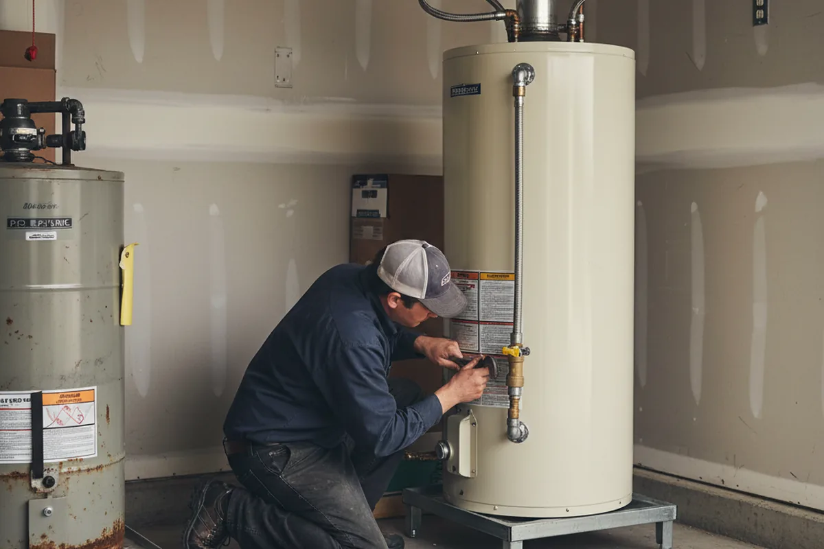 Water heater and shutoff valve replacement in Albers