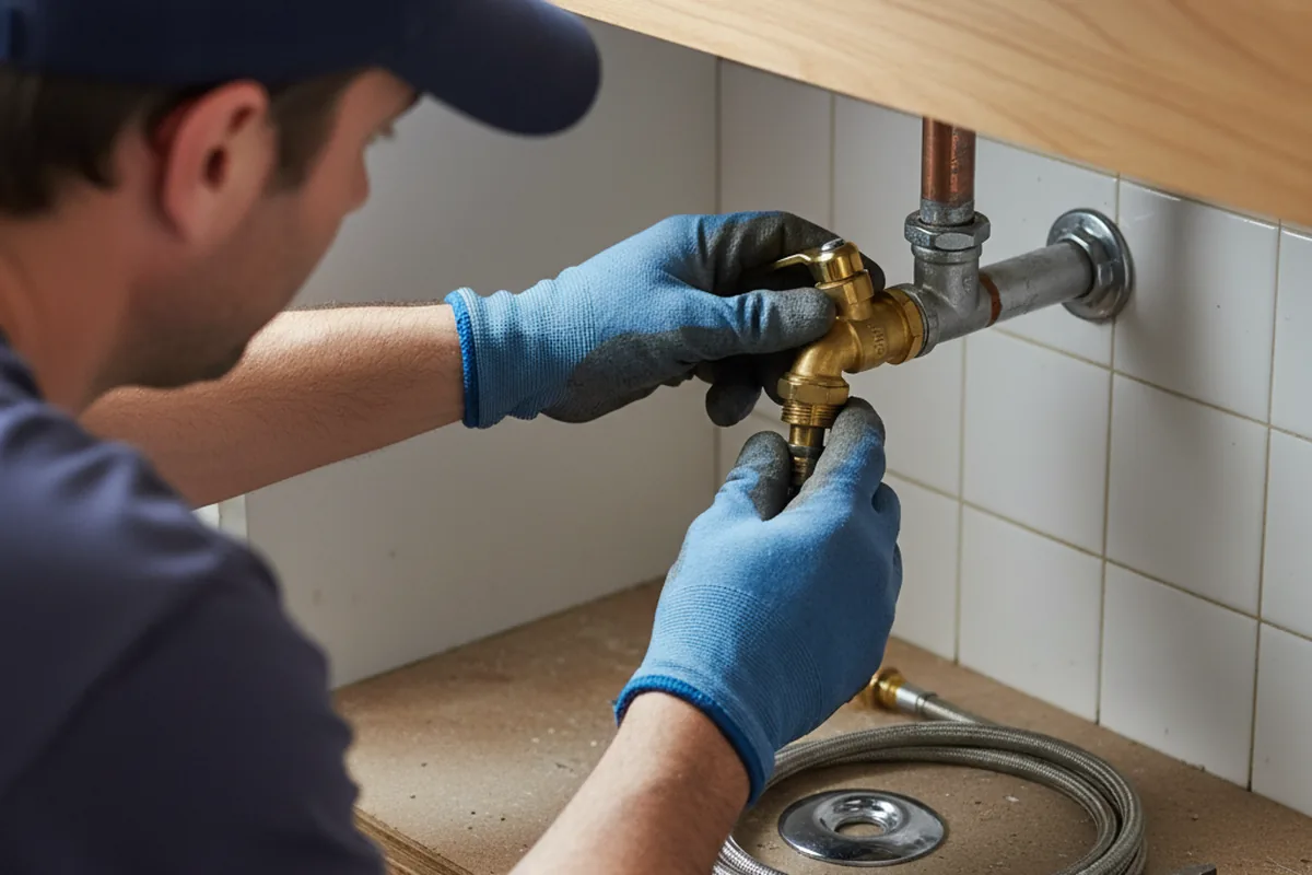 Shutoff valve and fitting work during Burst Pipe Repair in Albers